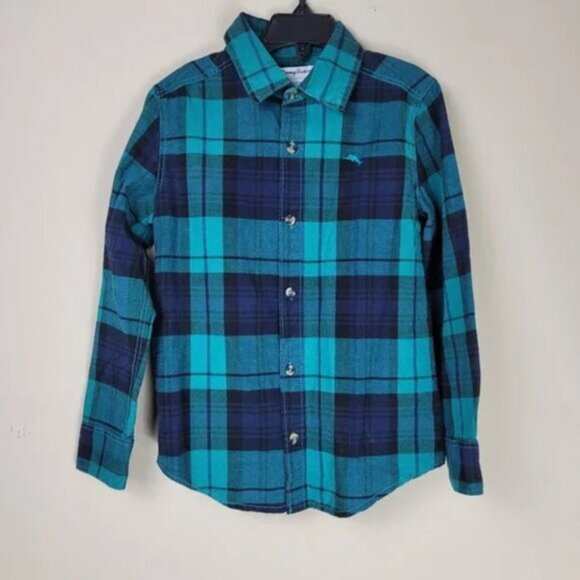 Boys Size 7 Bundle Tommy Bahama Plaid Button Down & Crown Ivy Rugby Polo - Picture 3 of 16